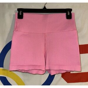 Offline by Aerie Ribbed Biker Shorts Womens Small Pink